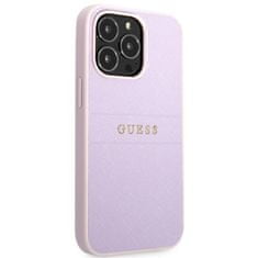Guess GUHCP13LPSASBPU hard silikonové pouzdro iPhone 13 / 13 Pro 6.1"purple Saffiano Hot Stamp & Metal Logo