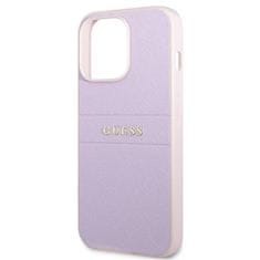 Guess GUHCP13LPSASBPU hard silikonové pouzdro iPhone 13 / 13 Pro 6.1"purple Saffiano Hot Stamp & Metal Logo