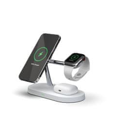 Tech-protect A12 3in1 MagSafe bezdrátová nabíječka na mobil / AirPods / Apple Watch, bíla
