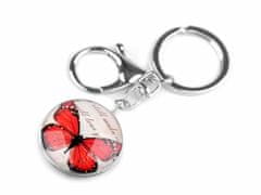 Kraftika 1ks červená motýl přívěsek na klíče / kabelku motýl