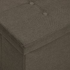 Vidaxl Skládací lavice s úložným prostorem, hnědá, umělé plátno