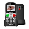 MB800 Senior, jednoduchý mobilní telefon pro seniory, SOS tlačítko, nabíjecí stojánek, 2 SIM, výkonná baterie, černý