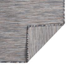 Vidaxl Venkovní hladce tkaný koberec 80x250 cm hnědá a černáý