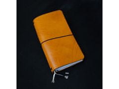 TLW Kožený zápisník ve stylu Midori hořčicový vel.: Moleskine S (90x140mm)