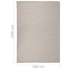 Greatstore Venkovní hladce tkaný koberec 160x230 cm taupe