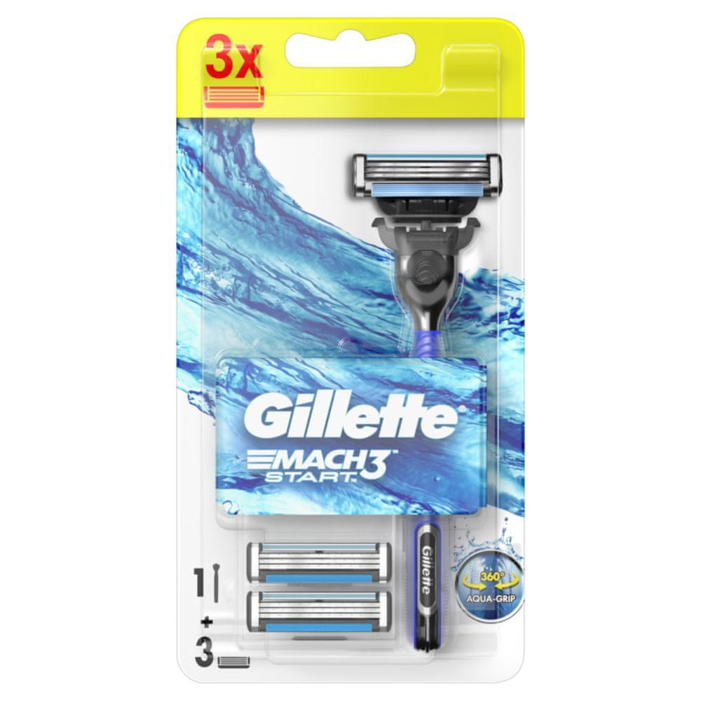 Gillette Mach3 Start Rukojeť ko holícímu strojku + 3 hlavice