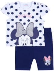 Dětská souprava s bílými a tmavě modrými puntíky, tričko a šortky Minnie Mouse Disney, 23 m 92 cm 