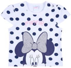Dětská souprava s bílými a tmavě modrými puntíky, tričko a šortky Minnie Mouse Disney, 23 m 92 cm 