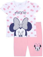 Dětská souprava s bílými a tmavě modrými puntíky, tričko a šortky Minnie Mouse Disney, 12 m 80 cm 