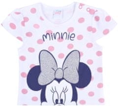 Dětská souprava s bílými a tmavě modrými puntíky, tričko a šortky Minnie Mouse Disney, 12 m 80 cm 