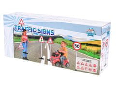 Kids Globe Traffic maxi dopravní značení oboustranné 69-72 cm s nálepkami 5 ks v krabičce