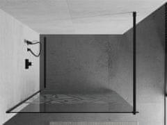 Mexen Kioto sprchová zástěna walk-in 100x200 cm 8 mm, černá, bílý vzor (800-100-101-70-85)