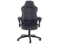 Beliani Kancelářská židle černo tmavě hnědá PRINCE