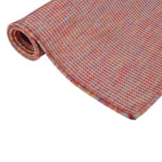 Greatstore Venkovní hladce tkaný koberec 100x200 cm červená