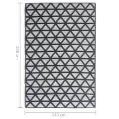 Greatstore Venkovní koberec černý 140 x 200 cm PP