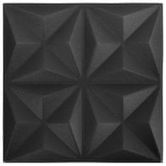 Vidaxl 3D nástěnné panely 24 ks 50 x 50 cm origami černé 6 m²