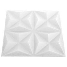 shumee 3D nástěnné panely 12 ks 50 x 50 cm origami bílé 3 m²
