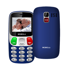 MB800 Senior, jednoduchý mobilní telefon pro seniory, SOS tlačítko, nabíjecí stojánek, 2 SIM, výkonná baterie, modrý