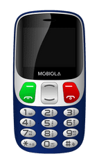 Mobiola MB800 Senior, jednoduchý mobilní telefon pro seniory, SOS tlačítko, nabíjecí stojánek, 2 SIM, výkonná baterie, modrý