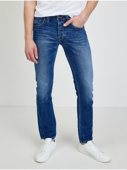 Pepe Jeans Tmavě modré pánské straight fit džíny Pepe Jeans Cash