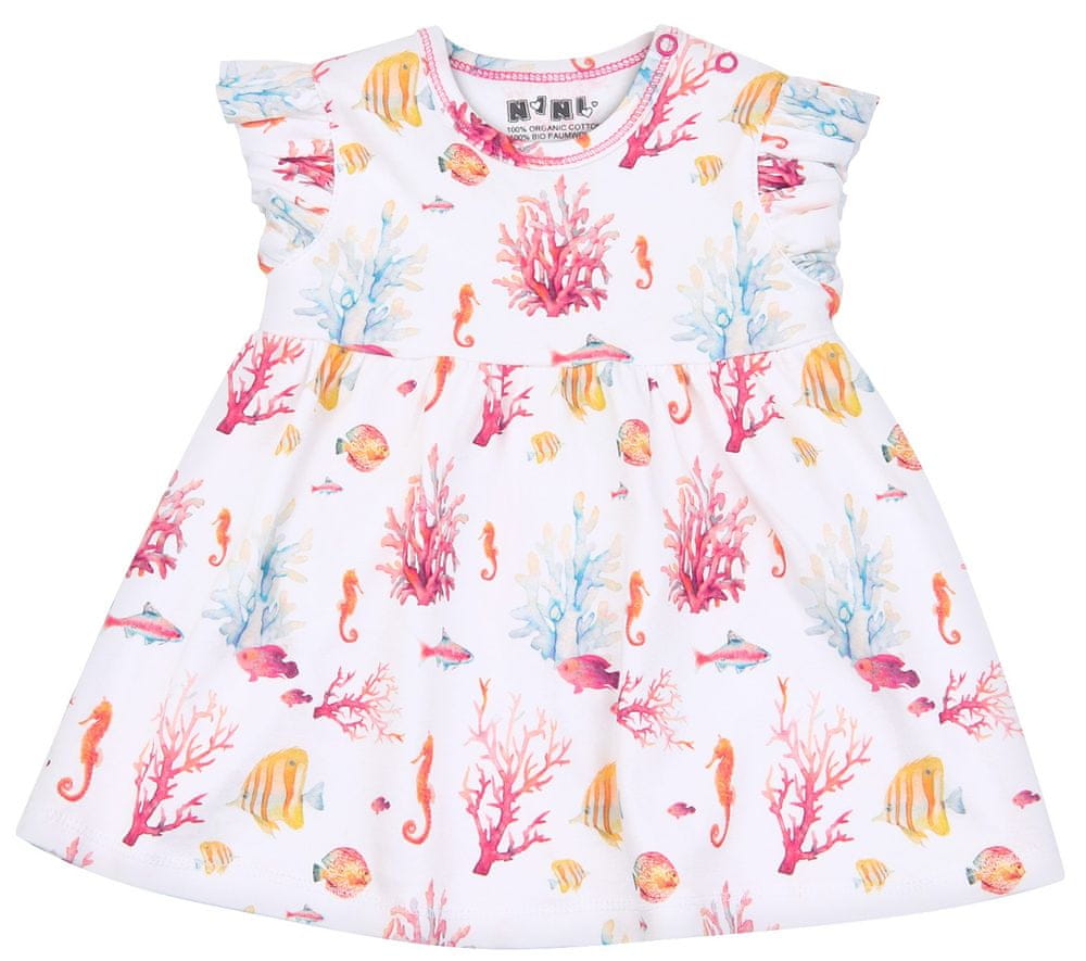 Nini dívčí kojenecké šaty z organické bavlny ABN-3030 bílá 68