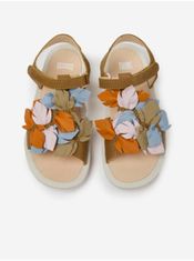 Camper Hnědé holčičí kožené sandály Camper 34