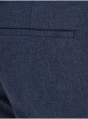 Jack&Jones Tmavě modré oblekové kalhoty s příměsí lnu Jack & Jones Linen 46