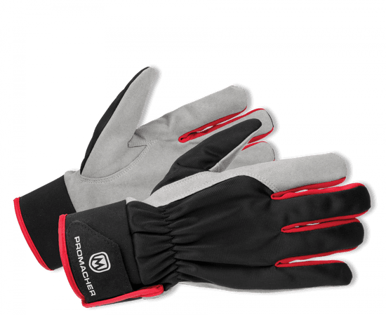 Promacher CARPOS VELCRO Gloves grey/red (12 pcs)