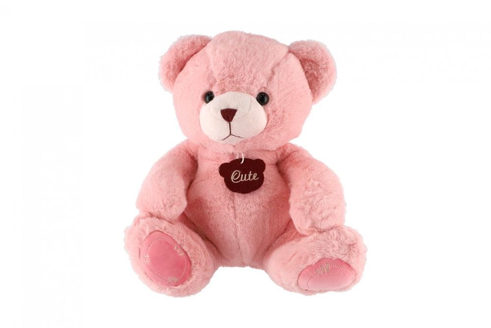 Teddies Medvěd sedící plyš 40cm růžový