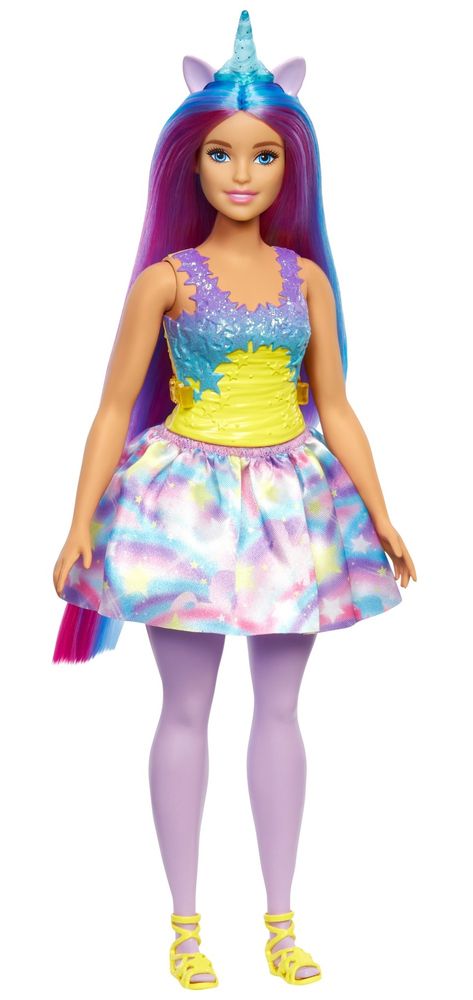 Mattel Barbie Kouzelná víla Jednorožec - růžovo-modré vlasy HGR18