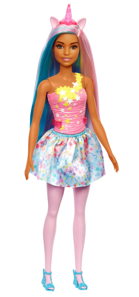 Mattel Barbie Kouzelná víla Jednorožec - modro-fialové vlasy HGR18