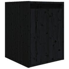 Greatstore TV skříňky 3 ks černé masivní borové dřevo