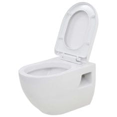Greatstore Závěsná toaleta keramická bílá
