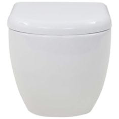 Greatstore Závěsná toaleta s podomítkovou nádržkou bílá keramická