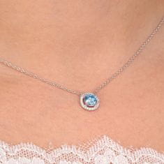 Morellato Něžný stříbrný náhrdelník s akvamarínem a krystaly Tesori SAIW94