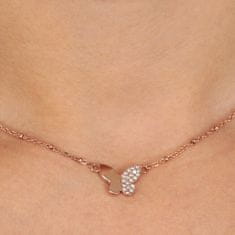 Morellato Bronzový motýlkový náhrdelník s krystaly Passioni SAUN03