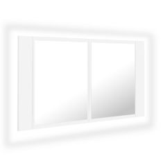 Petromila LED koupelnová skříňka se zrcadlem bílá 80 x 12 x 45 cm akryl