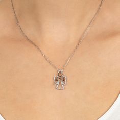 Brilio Silver Něžný pozlacený náhrdelník Andělíček NCL41Y
