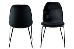 Design Scandinavia Jídelní židle Carmen (SET 2ks), samet, černá