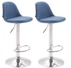 BHM Germany Barové židle Kiel (SET 2 ks), textil, modrá
