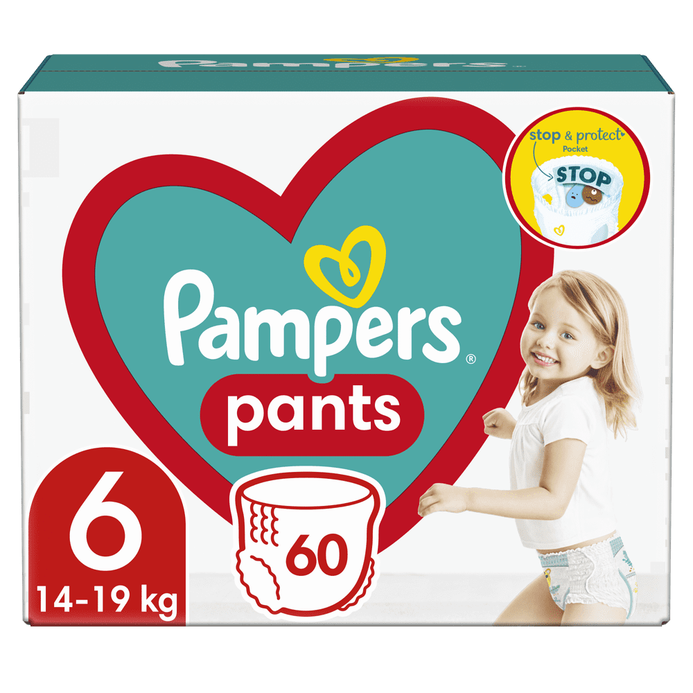 Pampers Plenkové Kalhotky Pants Velikost 6, 60 ks, 15kg+
