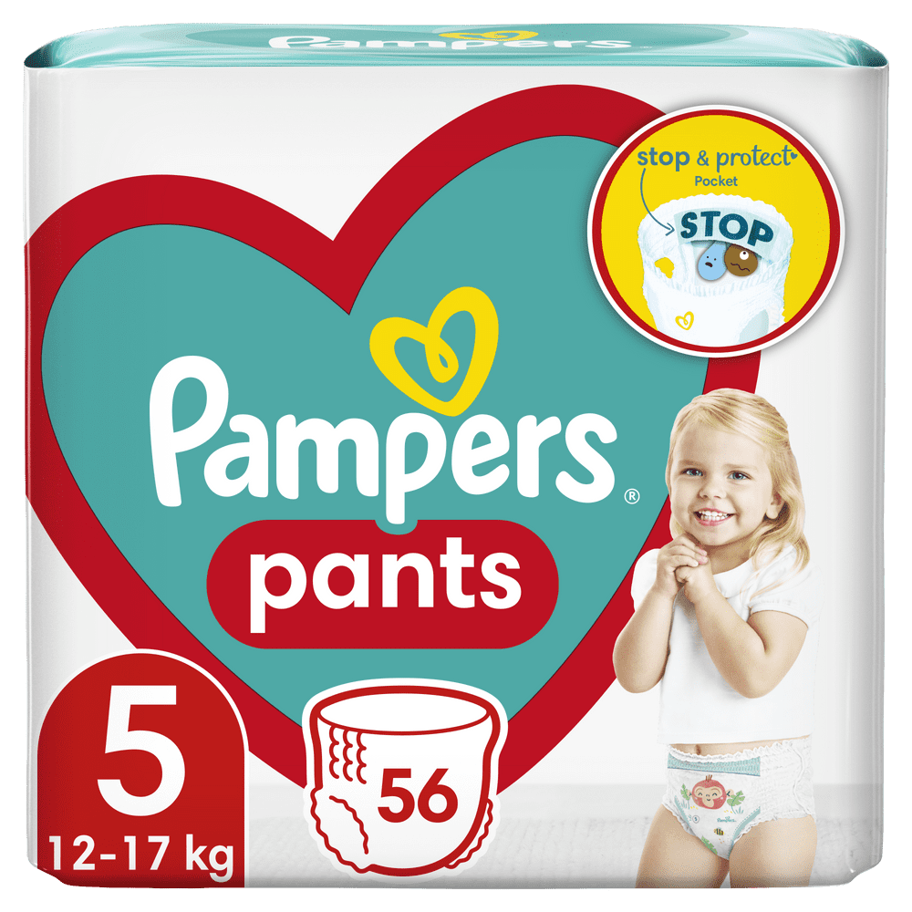 Levně Pampers Plenkové Kalhotky Pants Velikost 5, 56 ks, 12-17 kg