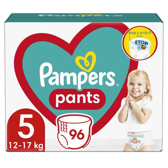 Pampers Plenkové kalhotky Pants 5 Junior Mega Box (12-17 kg) 96 ks