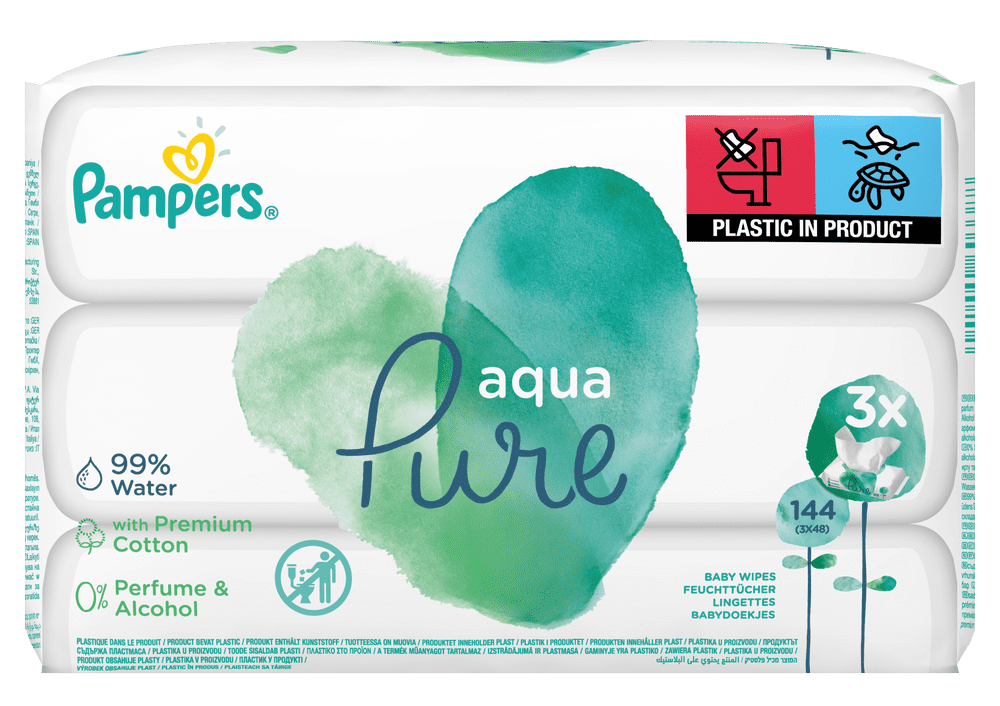 Pampers 3x Aqua Pure vlhčené ubrousky - 48 ks