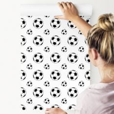 Muralo Tapeta Dětská Černobílá MÍČ Fotbal Sport 0,53m x 10m