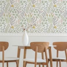 Muralo Tapeta Dekorativní KVĚTINY Rostliny Bylinky Listí 0,53m x 10m