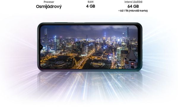 Samsung Galaxy M13, telefon chytrý výkonný telefon smarphone FullHD+ rozlišení výkonný smartphone výkonný čipset výkonný procesor bleskový internet stabilizace obrazu trojnásobný fotoaparát rychlonabíjení výkonná baterie výkonný procesor