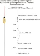 Rybářský balzový splávek (pevný) EXPERT 0,5g / 19cm 1,5g/22cm