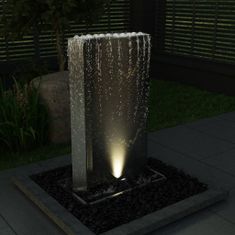 Vidaxl Zahradní fontána stříbrná 60,2 x 37 x 122,1 cm nerezová ocel