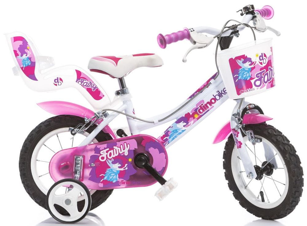 Levně Dino bikes Dětské kolo Dino 126 Fairy bílá+růžový potisk 12" 2022